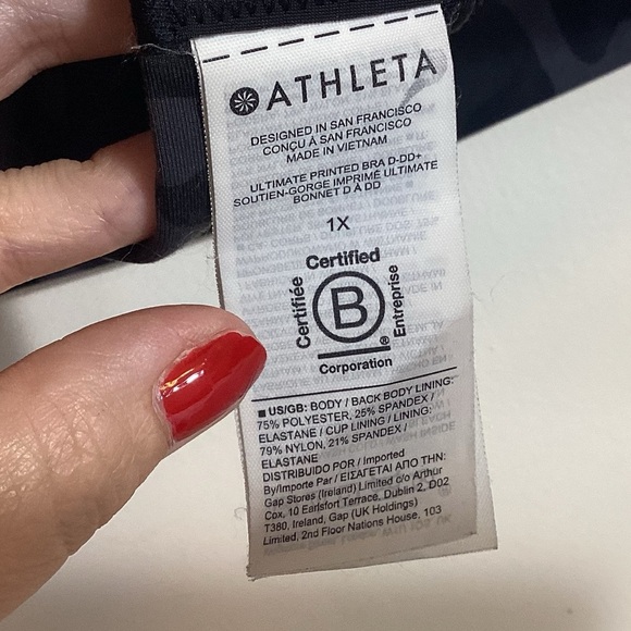 Athleta Ultimate Black Camo Sports Bra Plus Size 1X D DD Cups - Picture 9 of 11